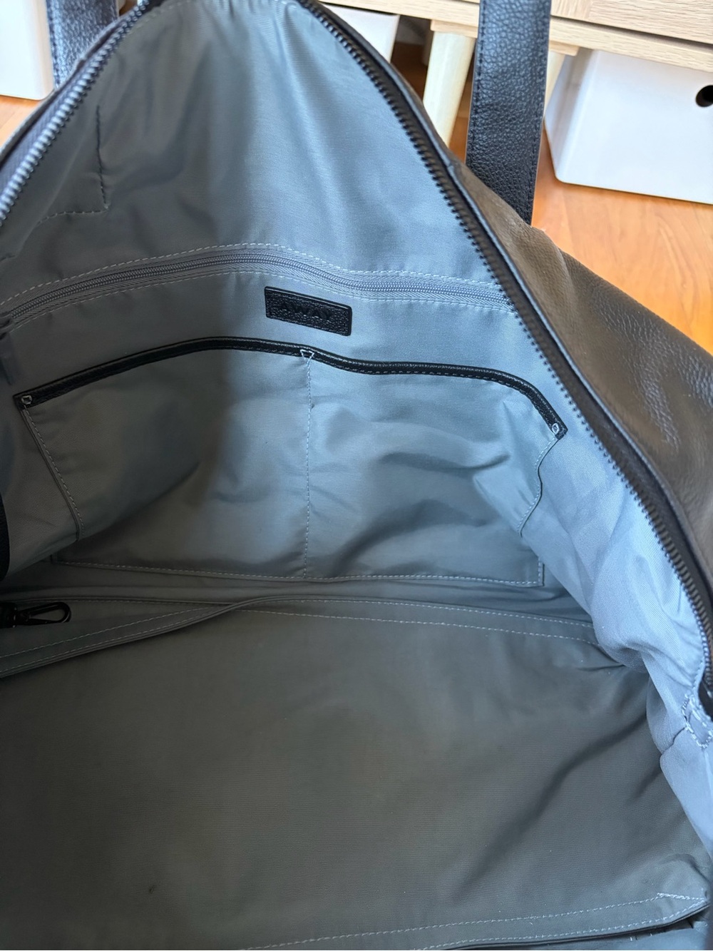 Away “the everywhere” Black Pebbled Leather Weekender Duffel Bag - Picture 9 of 11